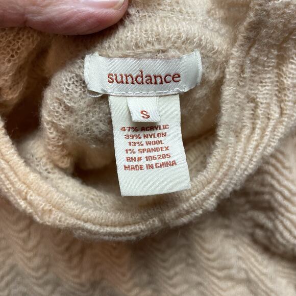 Sundance Scrunch Verve Sweater Womens S Tan Slouch Wool Blend Mock Neck Boho - Picture 4 of 7